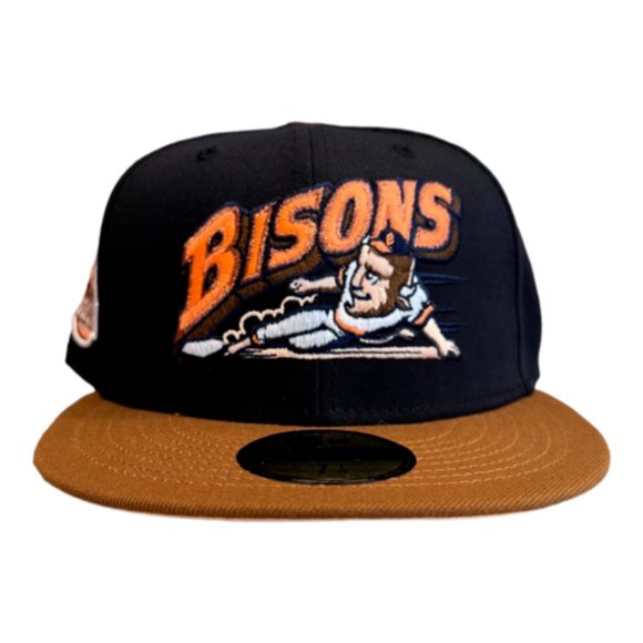 New Era Buffalo Bisons Sliding Buster 59FIFTY Fitted Hat Bisons Patch MiLB - Picture 3 of 11